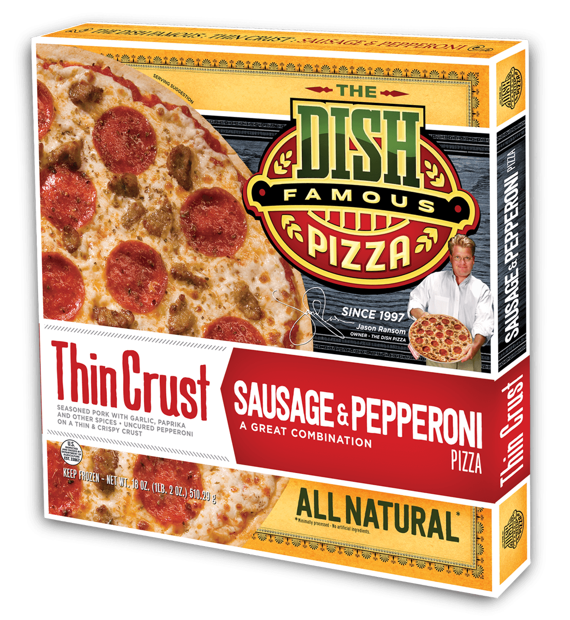 Thin Crust Sausage & Pepperoni Frozen Pizza